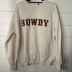 The Laundry Room ‘Howdy’ Cream Crewneck